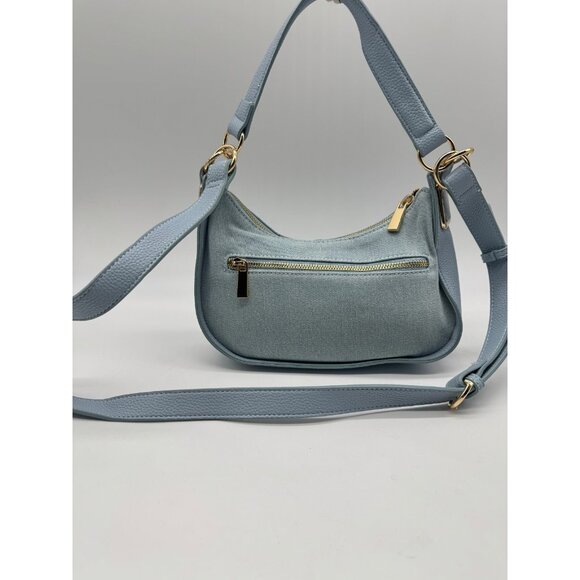 Macy's On 34th Dyanne denim small shoulder crossbody bag - Blue - Picture 7 of 12